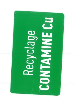 [SBP22L] ROULEAU ETIQ 75*46 "RECYCLAGE CONTAMINE Cu FOND VERT